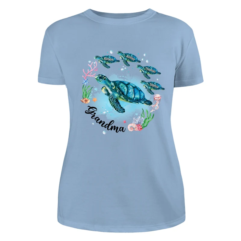 Grandma Mom Turtles Summer Personalized Shirt - Image 12