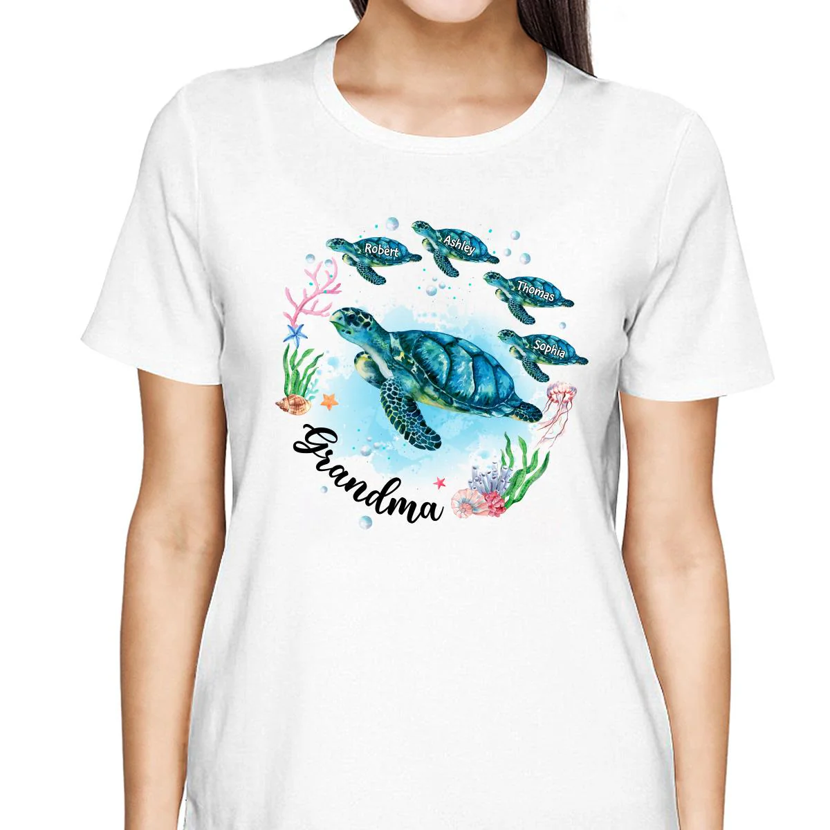 Grandma Mom Turtles Summer Personalized Shirt - Image 2