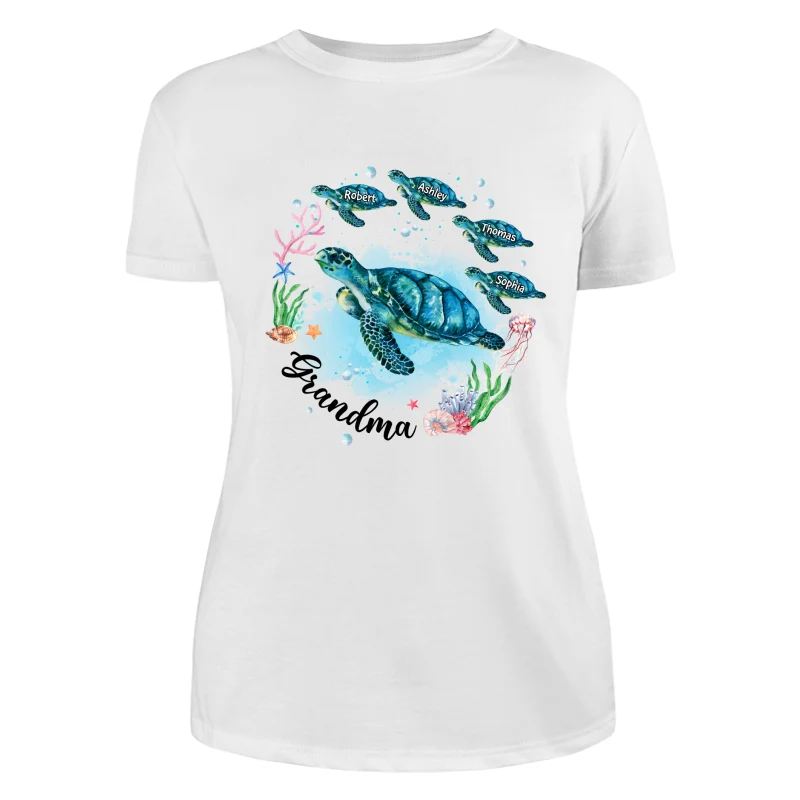 Grandma Mom Turtles Summer Personalized Shirt - Image 9