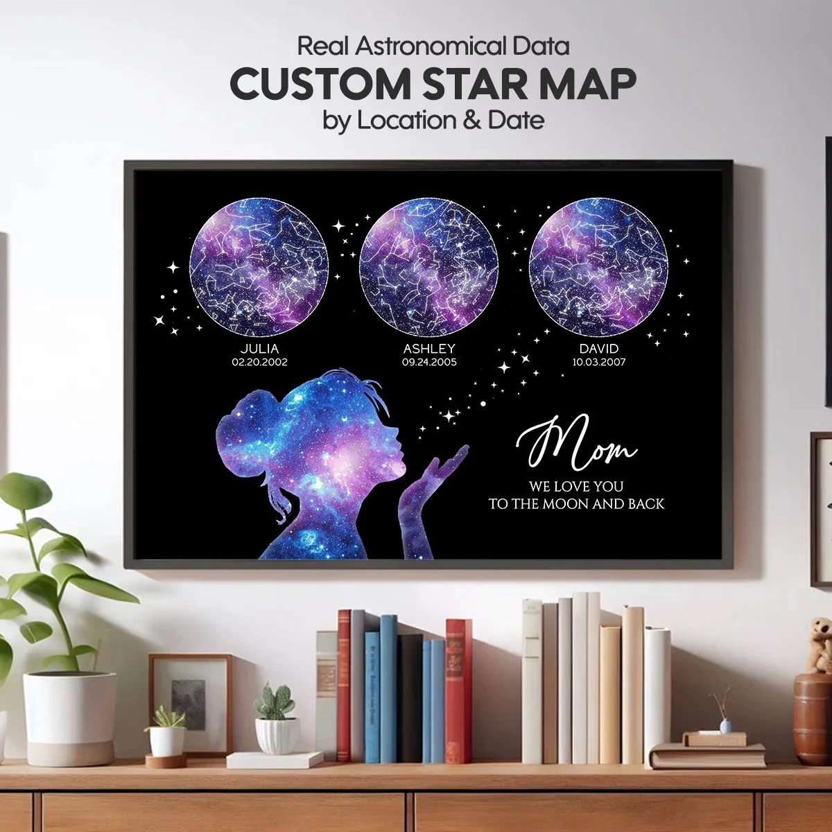 Grandma Mom We Love You Custom Star Maps Personalized Poster, Gift - Image 3