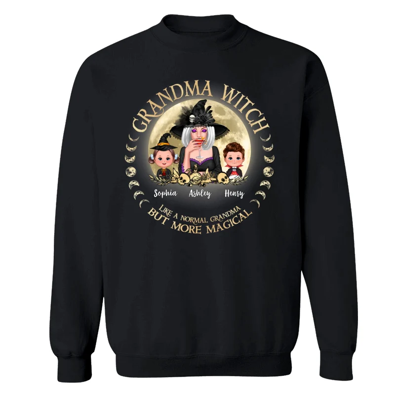 Grandma Mom Witch And Kids Circle Personalized Shirt - Image 14