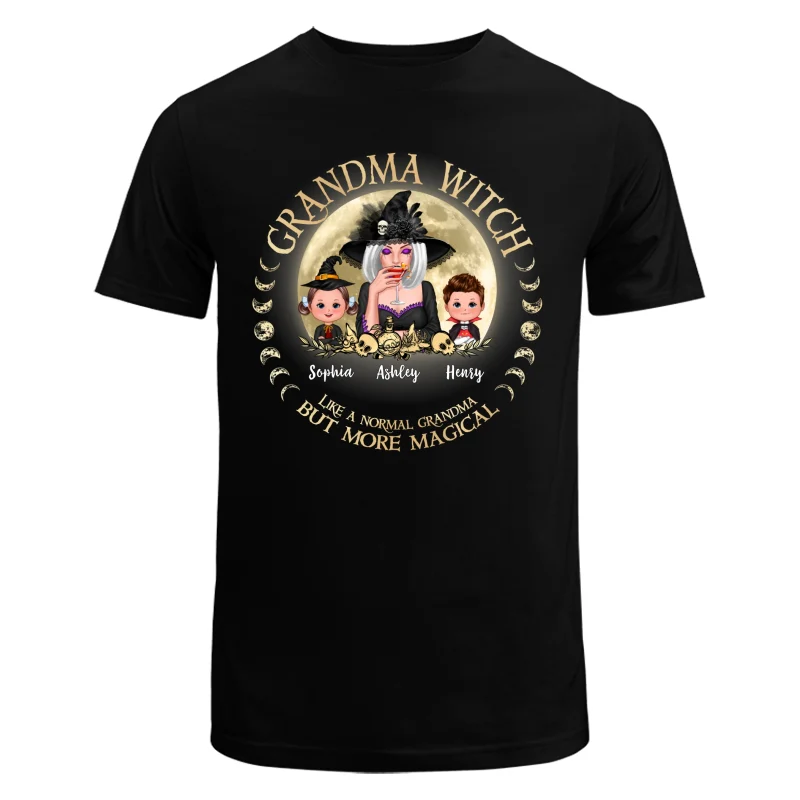 Grandma Mom Witch And Kids Circle Personalized Shirt - Image 5