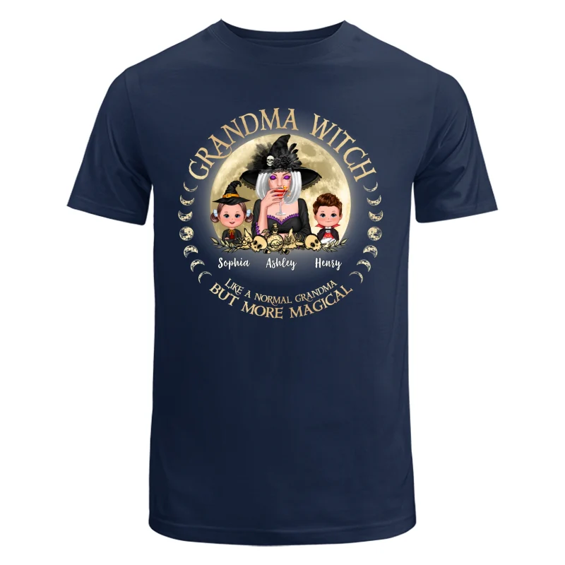 Grandma Mom Witch And Kids Circle Personalized Shirt - Image 6