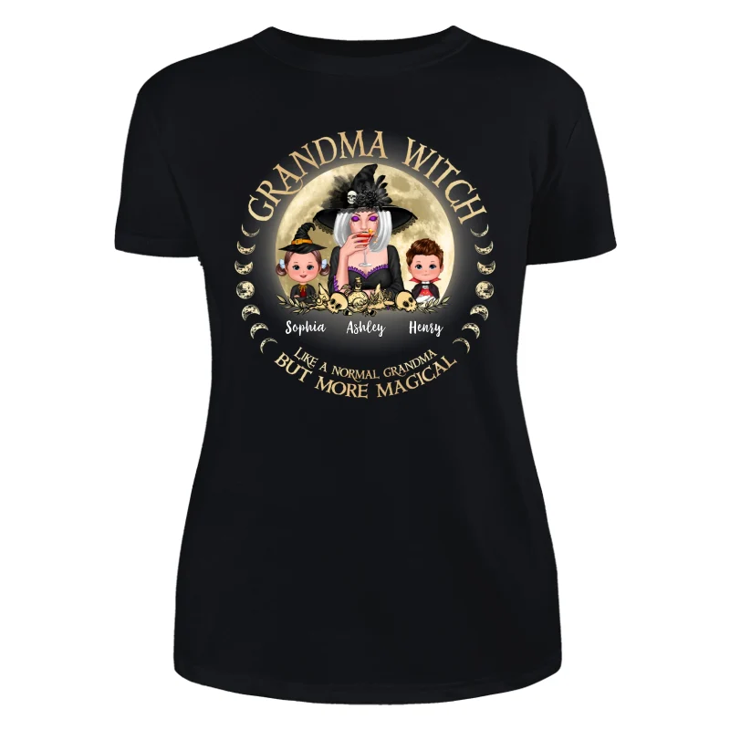 Grandma Mom Witch And Kids Circle Personalized Shirt - Image 8