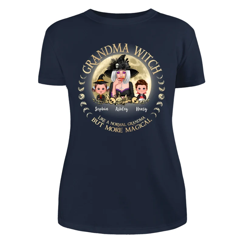 Grandma Mom Witch And Kids Circle Personalized Shirt - Image 9