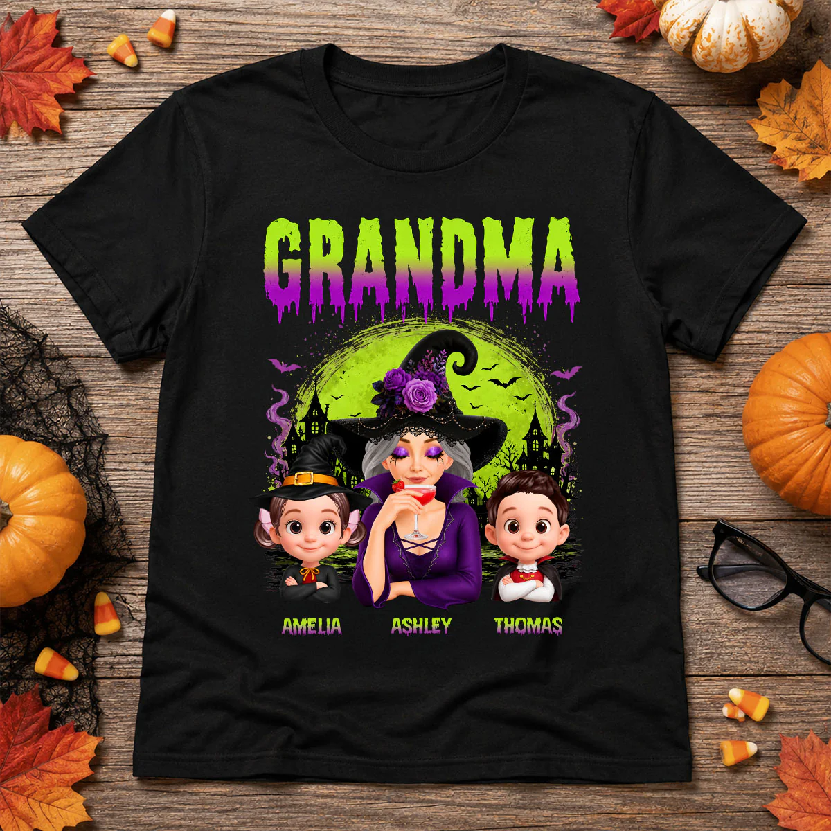 Grandma Mom Witch Halloween - Personalized Shirt - Trendy Halloween Gift for Her - Image 6