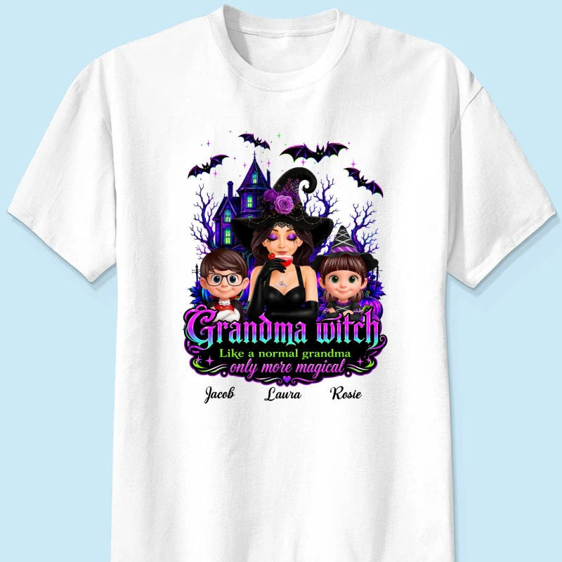 Grandma Mom Witch More Magical - Personalized Shirt - Halloween Spooky Scene, Gift for Grandma - Image 10