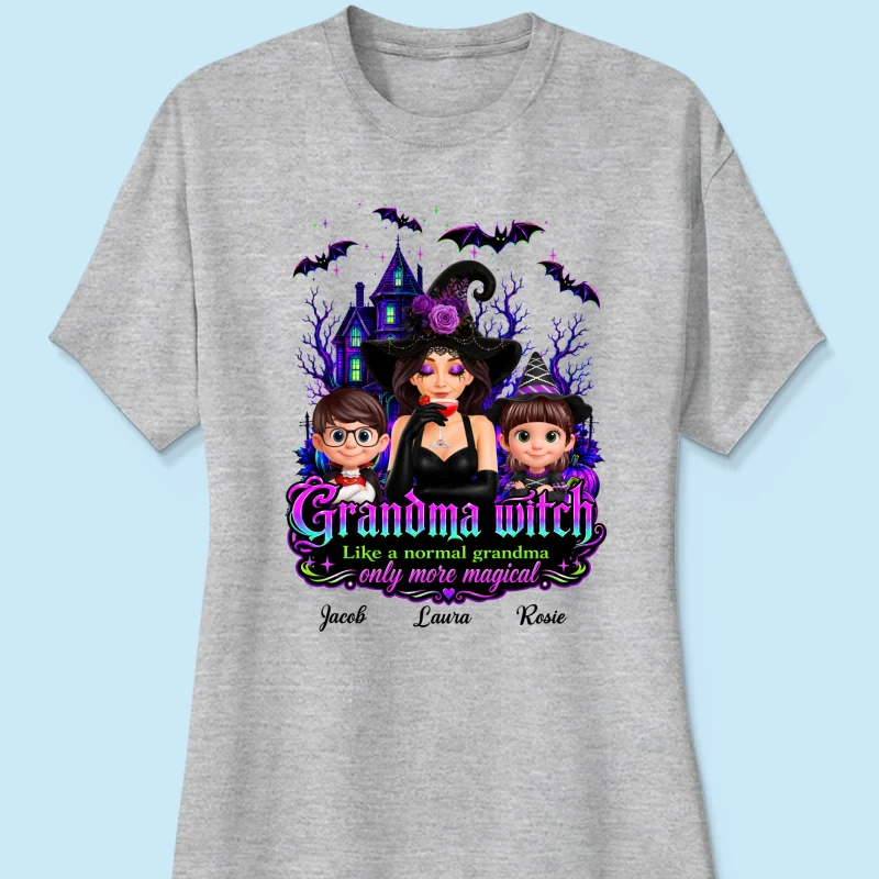 Grandma Mom Witch More Magical - Personalized Shirt - Halloween Spooky Scene, Gift for Grandma - Image 15