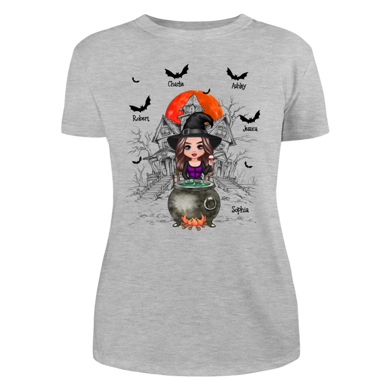 Grandma Mom Witch Sitting Poison Pot Halloween Personalized Shirt - Image 10