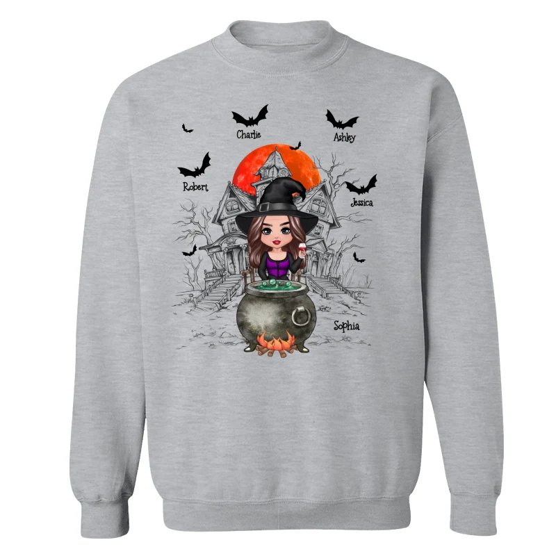 Grandma Mom Witch Sitting Poison Pot Halloween Personalized Shirt - Image 18