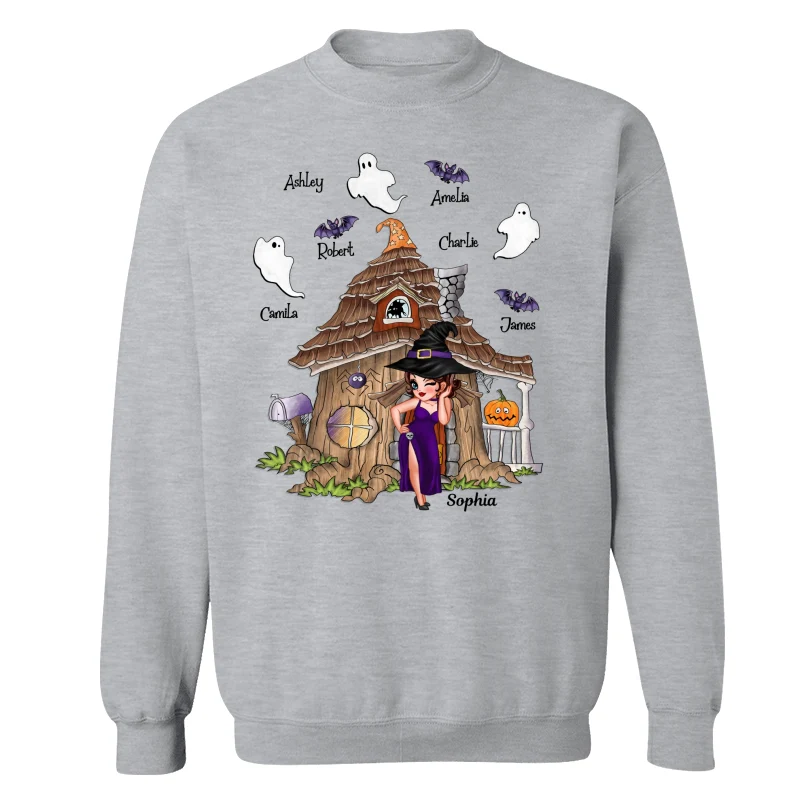 Grandma Mom Witch Standing Front Door Halloween Personalized Shirt - Image 20