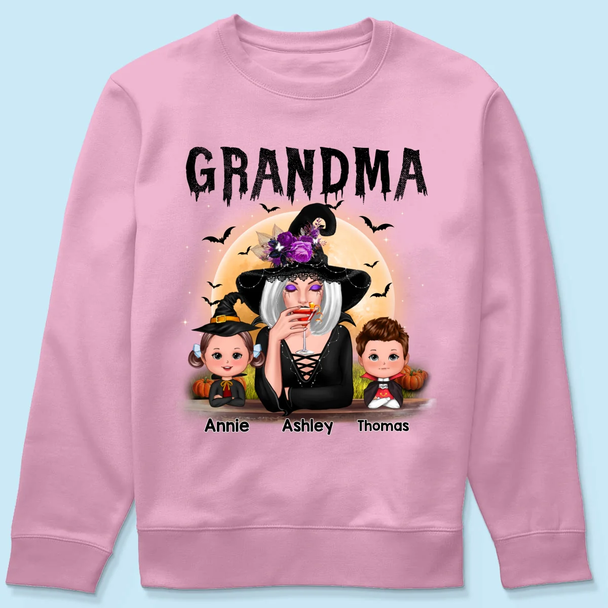 Grandma Mom Witch With Grandkids Personalized Shirt, Halloween Gift For Grandma, Mom - Image 27