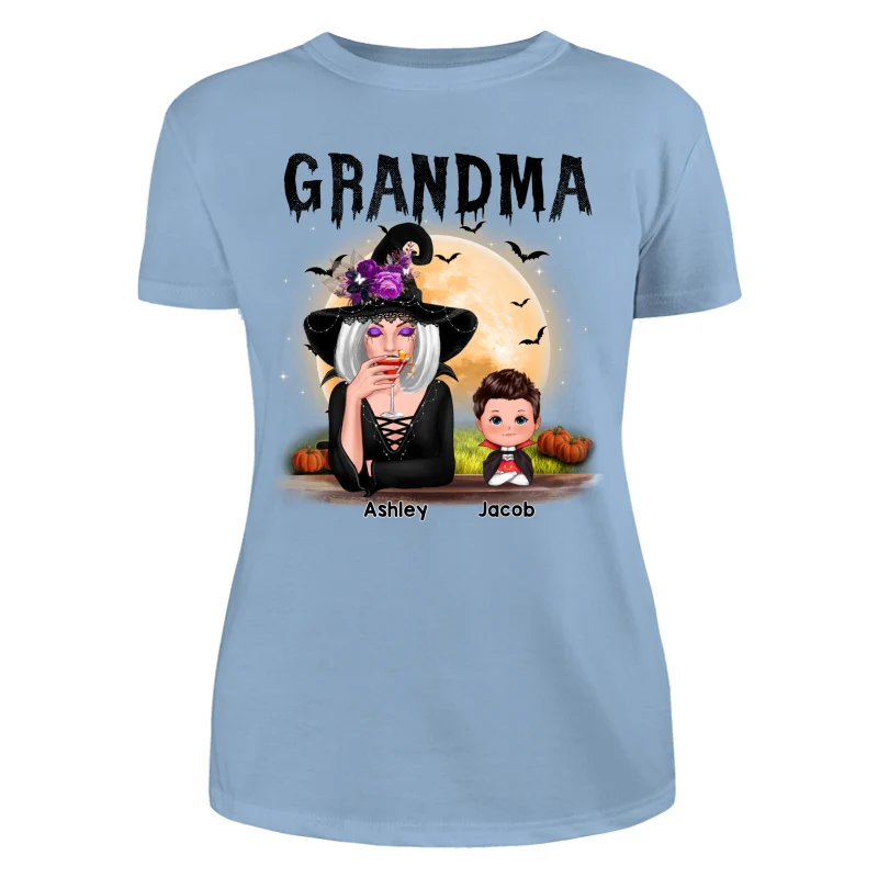 Grandma Mom Witch With GrandKids Halloween Personalized Shirt - Image 8