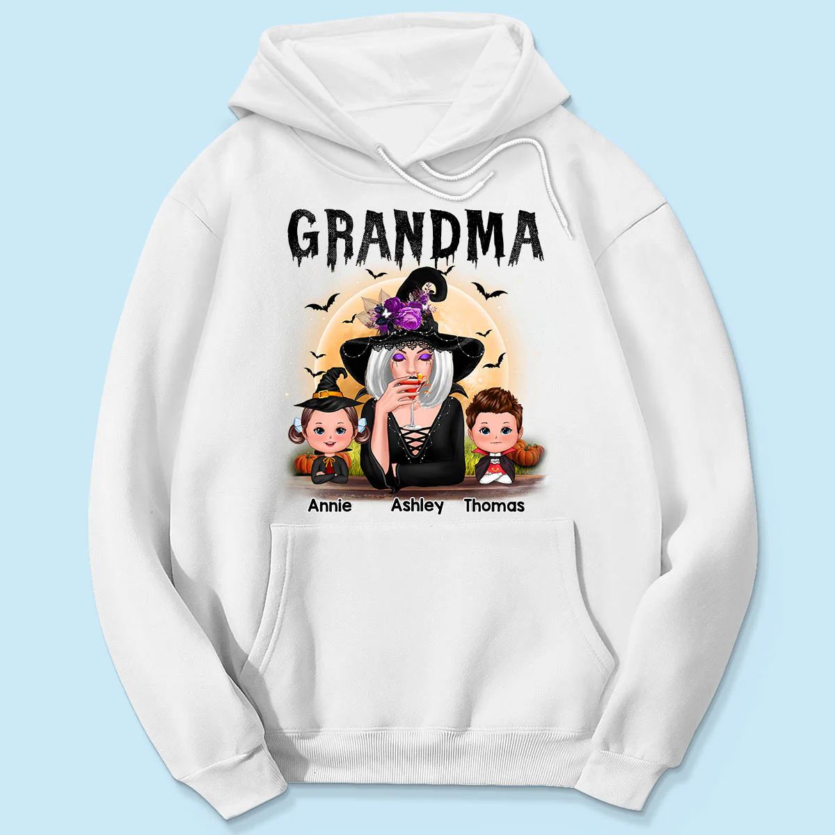 Grandma Mom Witch With GrandKids Halloween Personalized Shirt - Image 5
