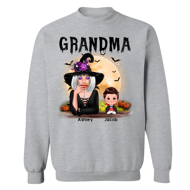 Grandma Mom Witch With GrandKids Halloween Personalized Shirt - Image 14
