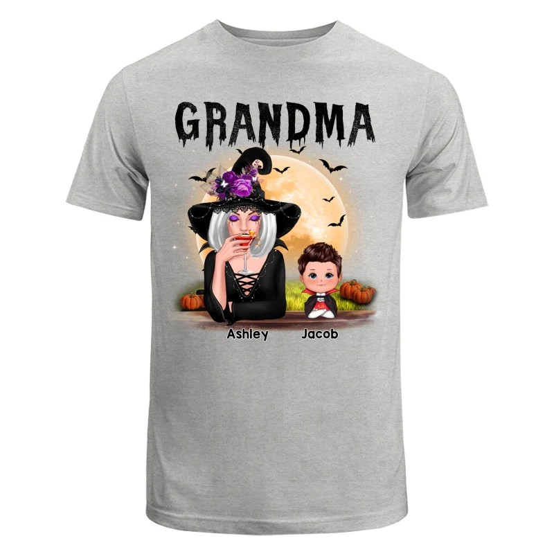 Grandma Mom Witch With GrandKids Halloween Personalized Shirt - Image 2