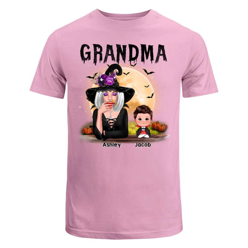 Grandma Mom Witch With GrandKids Halloween Personalized Shirt - Image 3