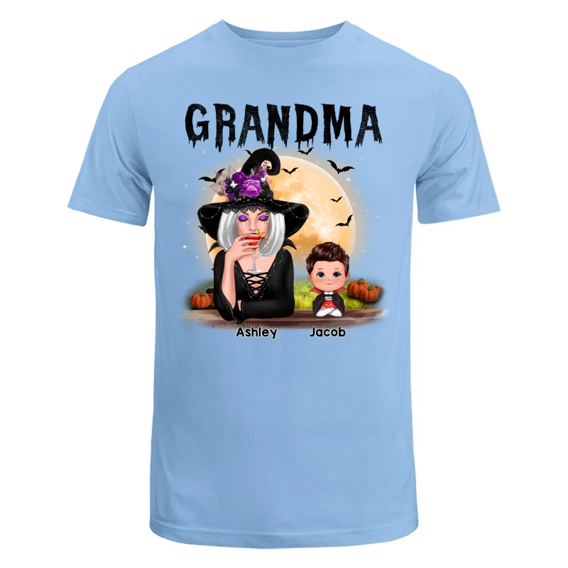 Grandma Mom Witch With GrandKids Halloween Personalized Shirt - Image 4
