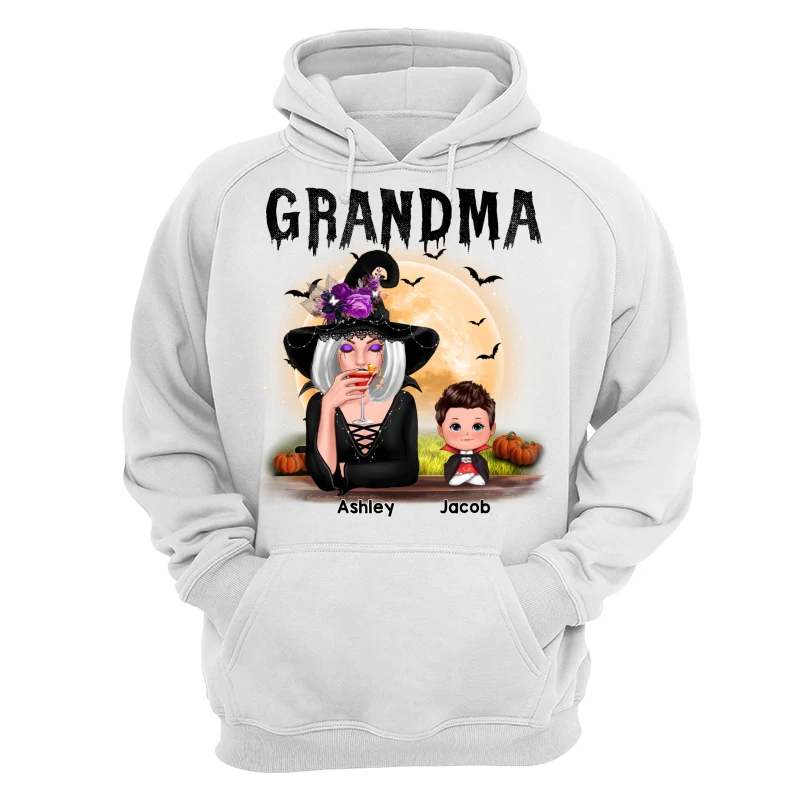 Grandma Mom Witch With GrandKids Halloween Personalized Shirt - Image 9