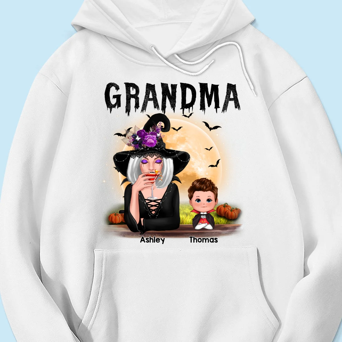 Grandma Mom Witch With GrandKids Halloween Personalized Shirt - Image 15