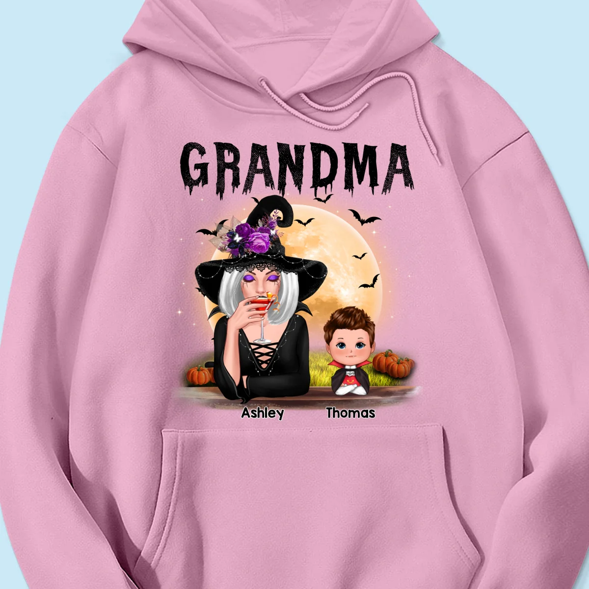 Grandma Mom Witch With GrandKids Halloween Personalized Shirt - Image 17