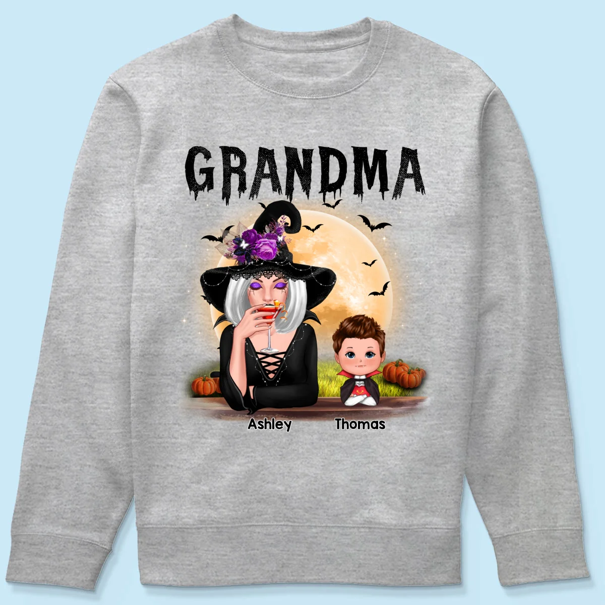 Grandma Mom Witch With GrandKids Halloween Personalized Shirt - Image 20