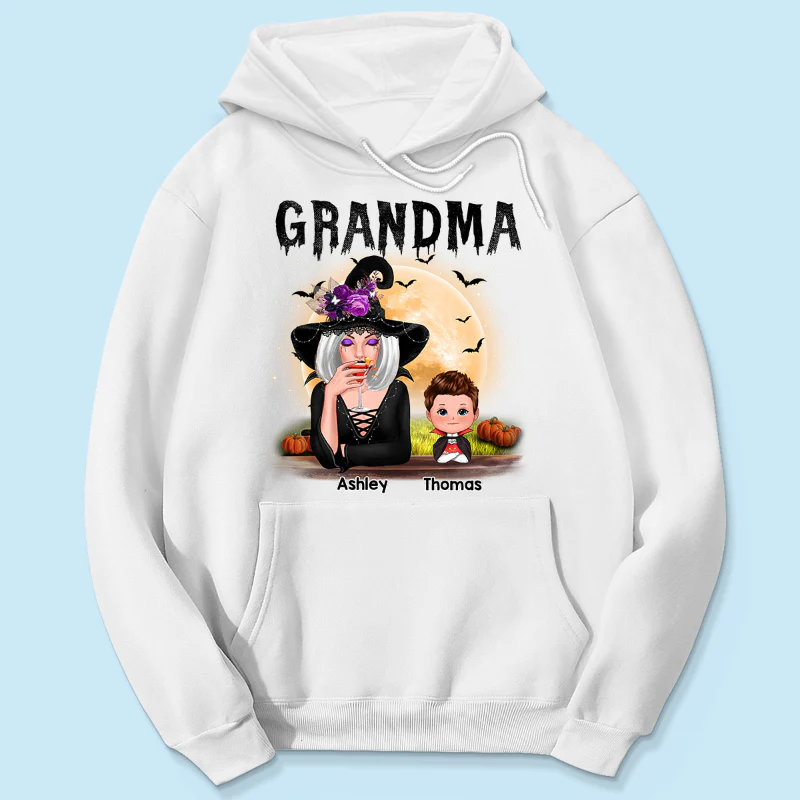 Grandma Mom Witch With GrandKids Halloween Personalized Shirt - Image 5