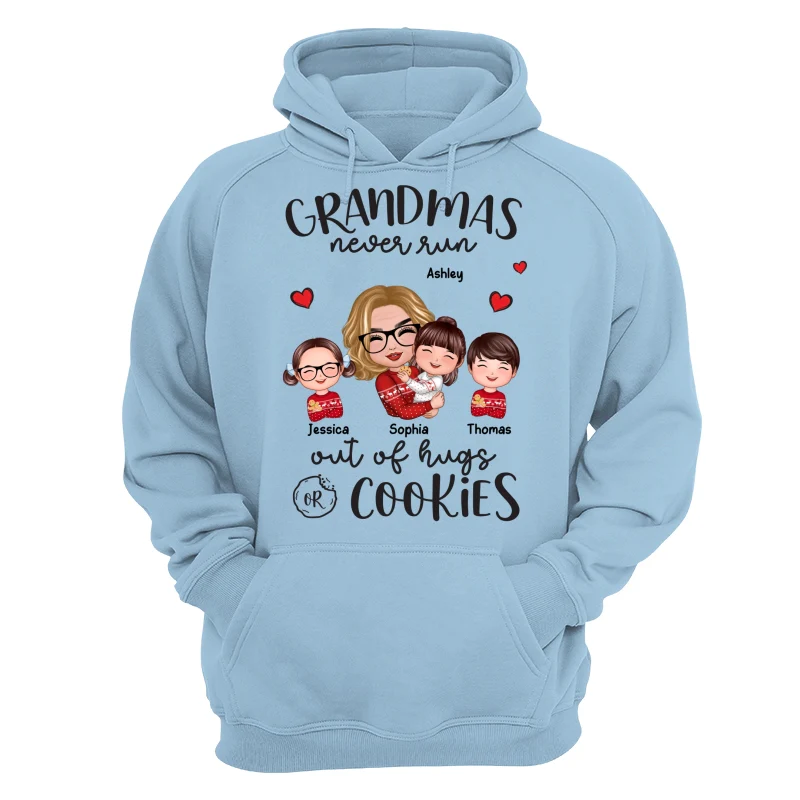 Grandma Never Run Out Of Hugs And Cookies Personalized Christmas Sweatshirt Hoodie - Image 16