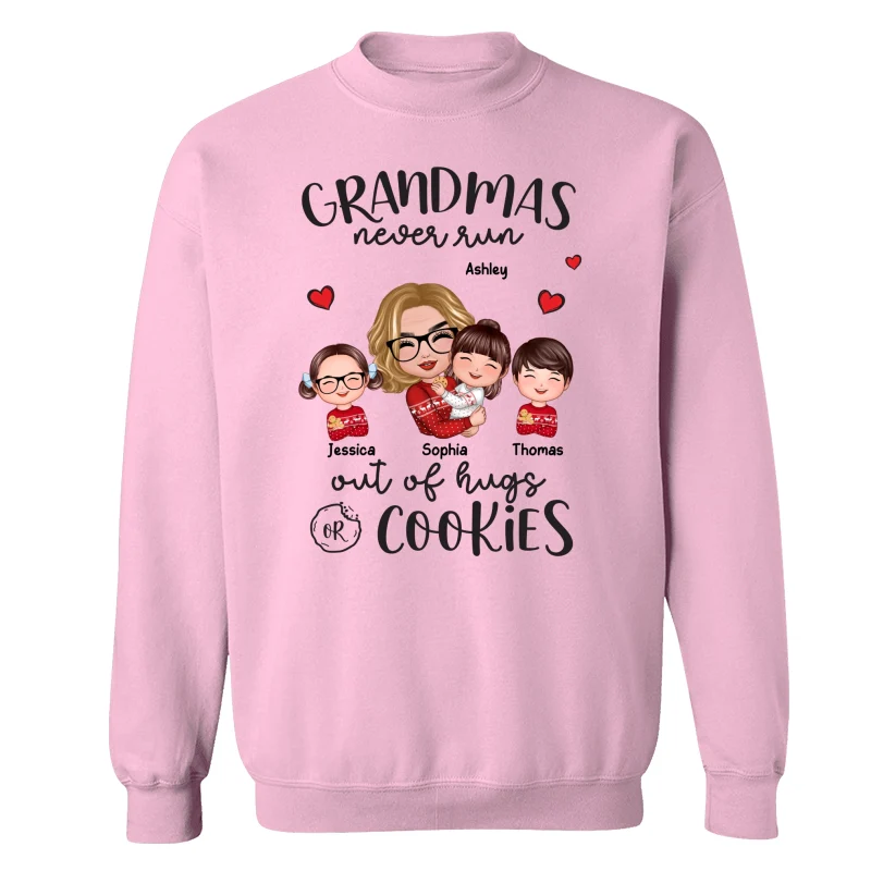 Grandma Never Run Out Of Hugs And Cookies Personalized Christmas Sweatshirt Hoodie - Image 19