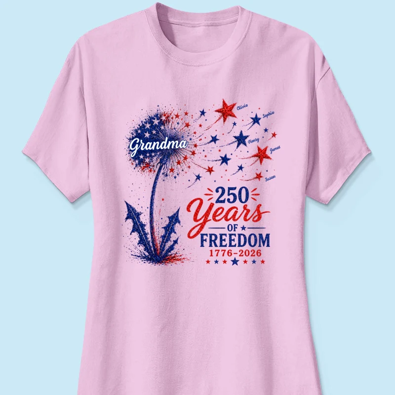 Grandma Patriotic Dandelion 250th Anniversary - Personalized Shirt - Gift for Grandma - Image 15