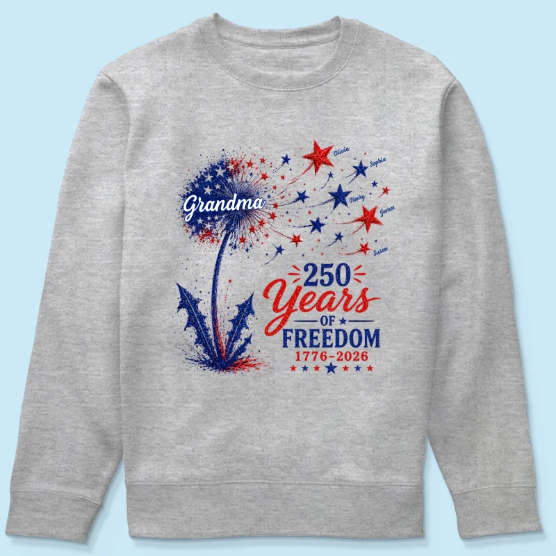 Grandma Patriotic Dandelion 250th Anniversary - Personalized Shirt - Gift for Grandma - Image 18