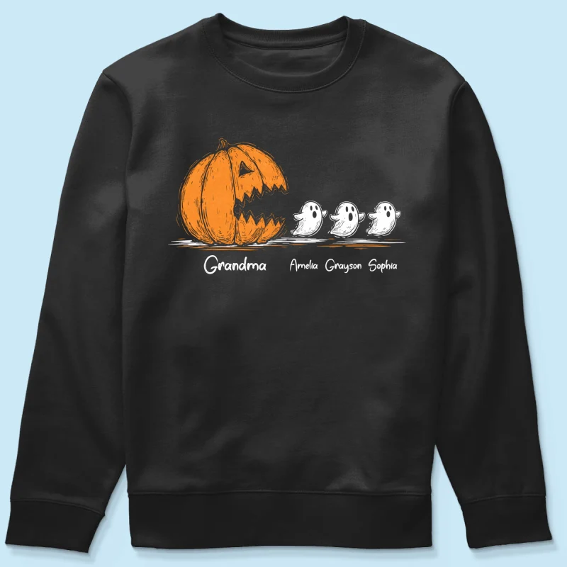 Grandma Pumpkin Chasing Kids Ghosts - Personalized Shirt - Halloween Shirt - Image 16
