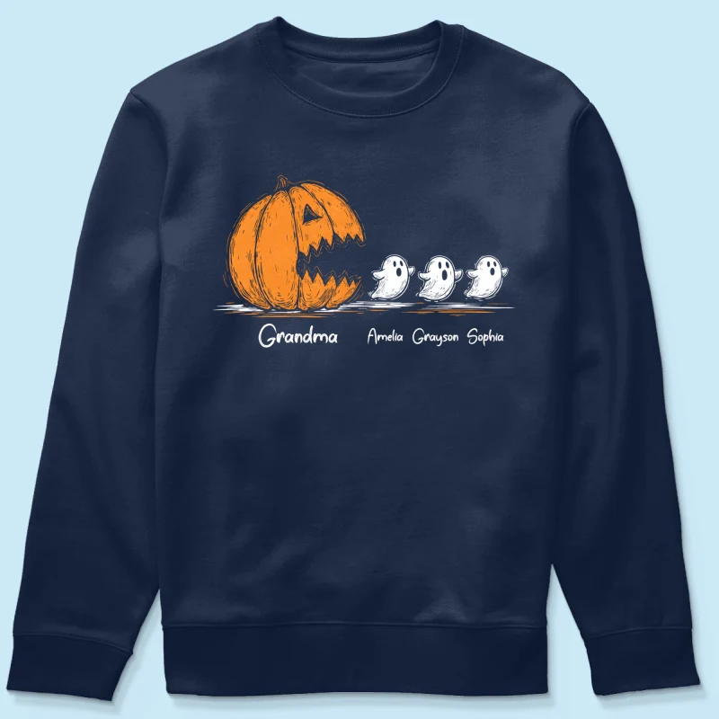 Grandma Pumpkin Chasing Kids Ghosts - Personalized Shirt - Halloween Shirt - Image 17
