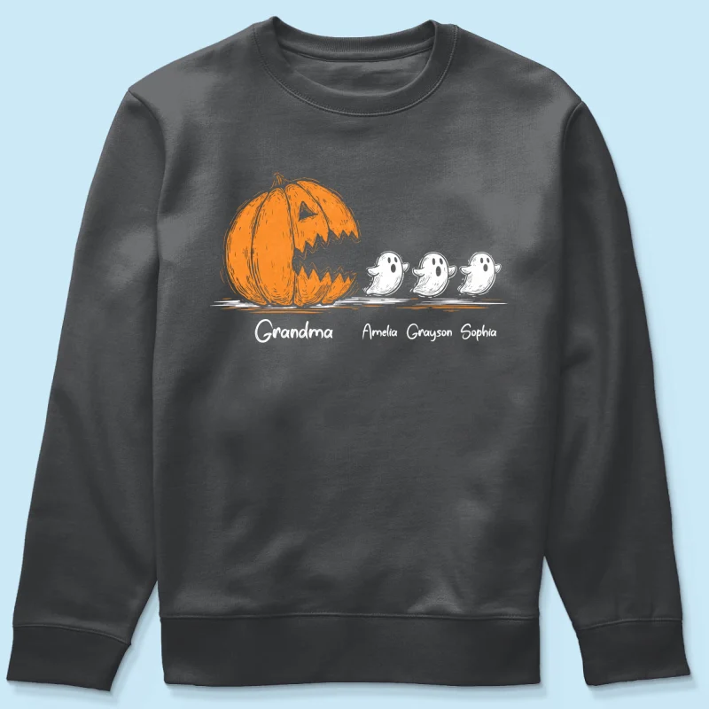 Grandma Pumpkin Chasing Kids Ghosts - Personalized Shirt - Halloween Shirt - Image 18