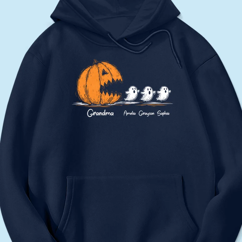 Grandma Pumpkin Chasing Kids Ghosts - Personalized Shirt - Halloween Shirt - Image 20