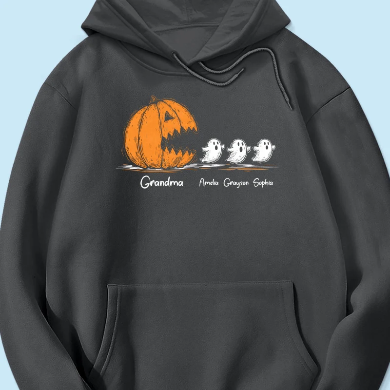 Grandma Pumpkin Chasing Kids Ghosts - Personalized Shirt - Halloween Shirt - Image 21