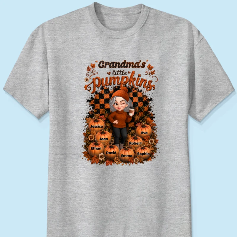 Grandma Pumpkin Patch Retro - Personalized Shirt - Fall Season Gift, Gift For Grandma - Image 10