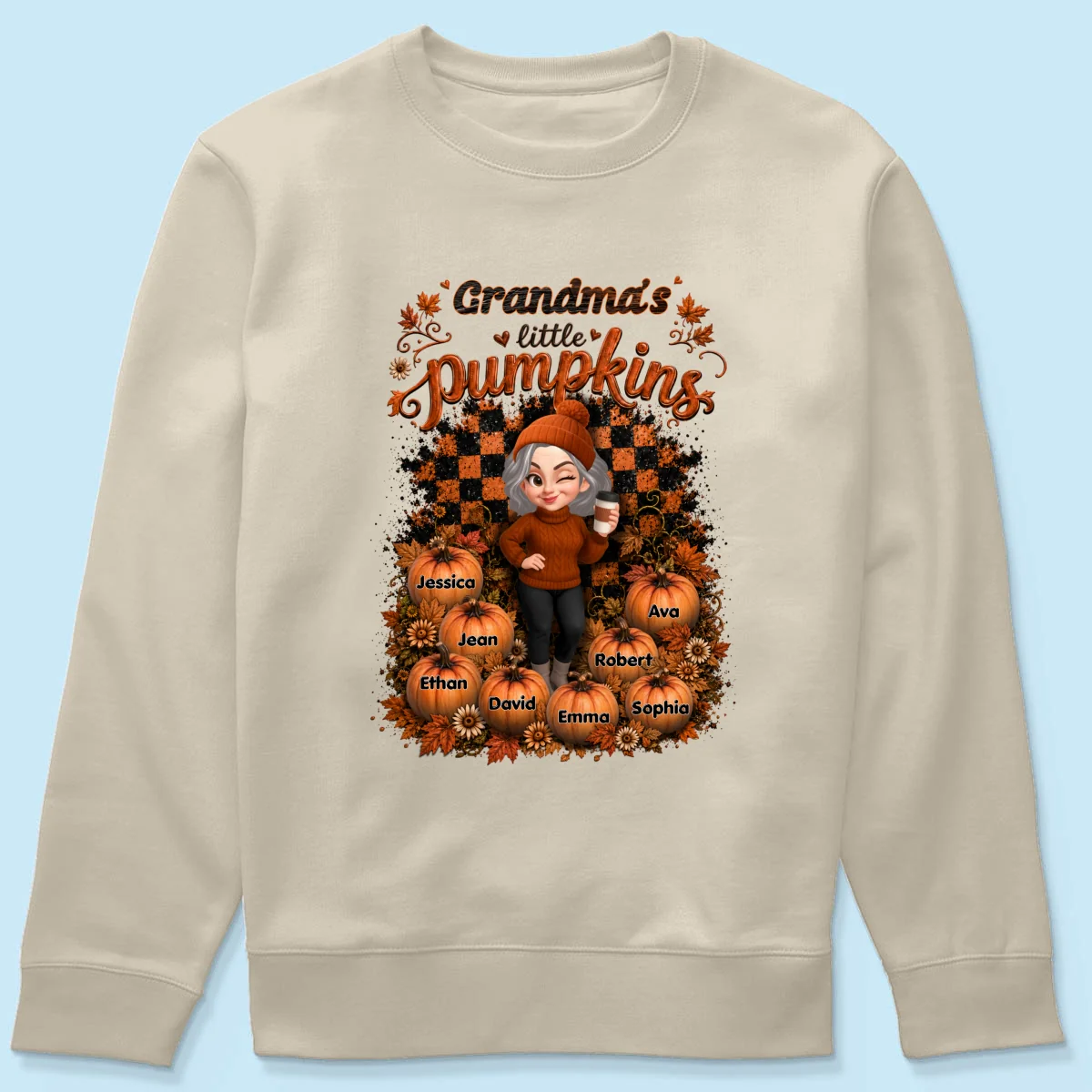 Grandma Pumpkin Patch Retro - Personalized Shirt - Fall Season Gift, Gift For Grandma - Image 20