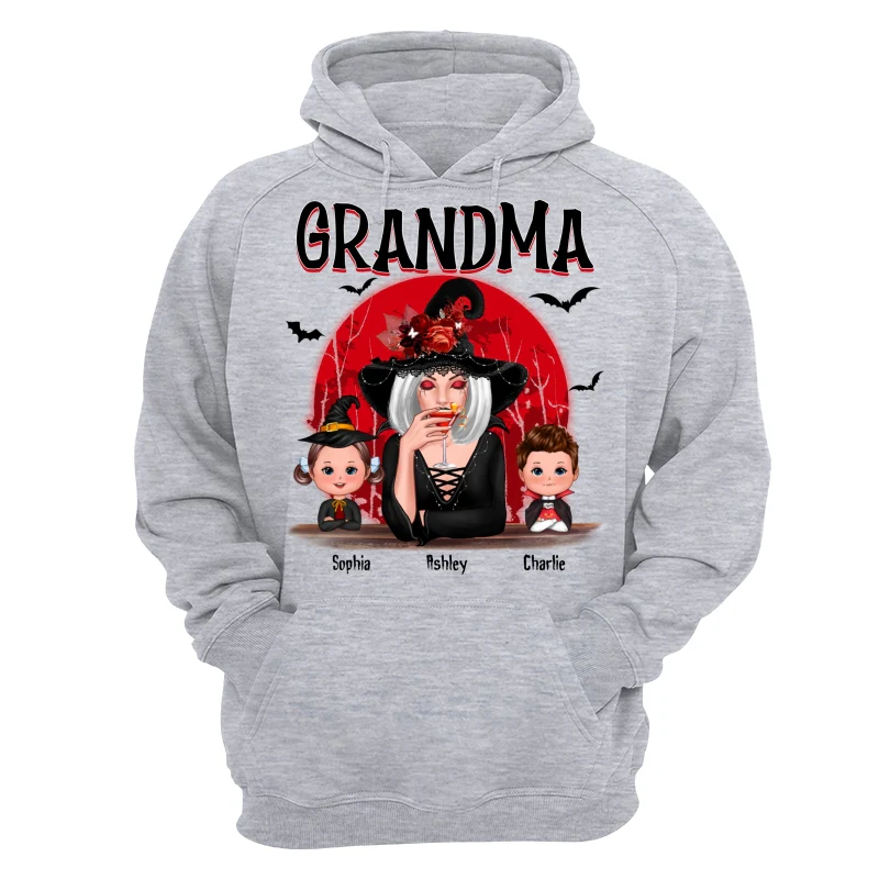 Grandma Red Moon Halloween Woman Grandkids Personalized Shirt - Image 13