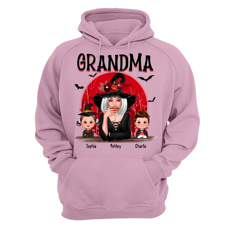 Grandma Red Moon Halloween Woman Grandkids Personalized Shirt - Image 14