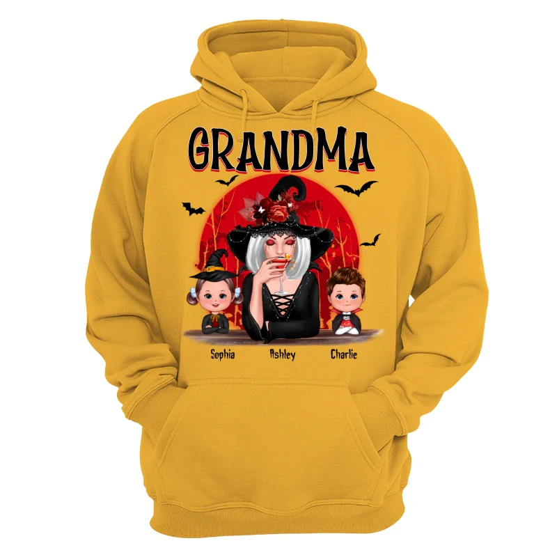 Grandma Red Moon Halloween Woman Grandkids Personalized Shirt - Image 15