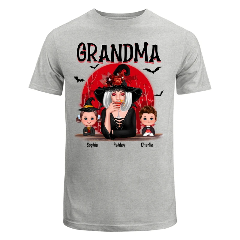 Grandma Red Moon Halloween Woman Grandkids Personalized Shirt - Image 6