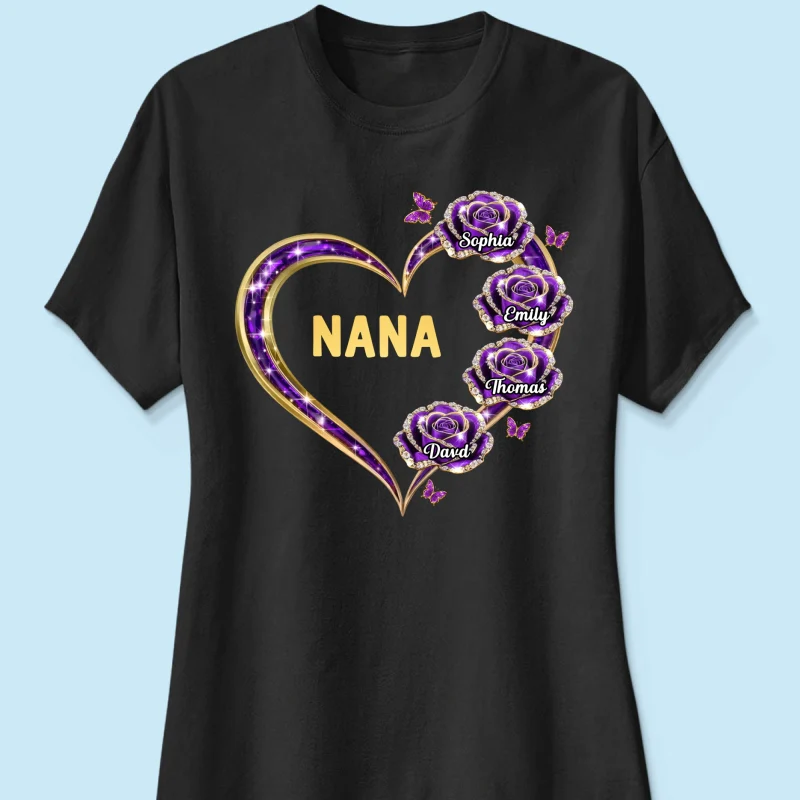 Grandma Rose Heart Custom Kids Names - Personalized Shirt - Gift For Grandma, Mom - Image 16