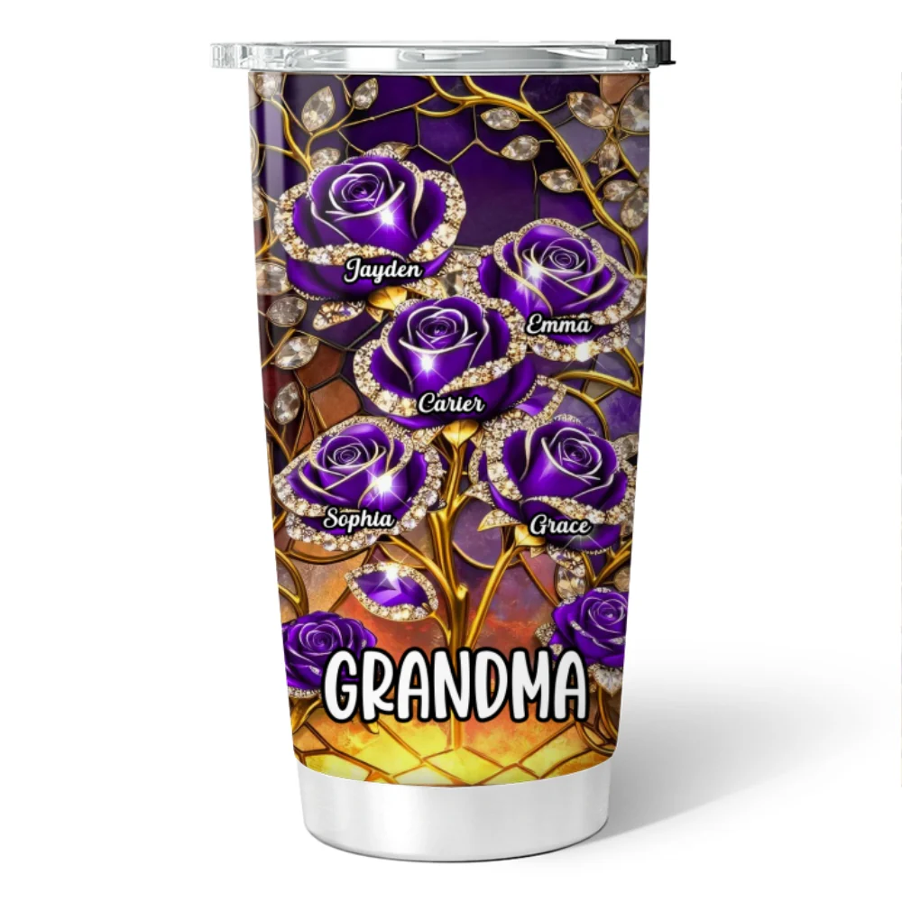 Grandma Roses - Personalized Tumbler - Mother's Day Gift For Grandma - Image 9