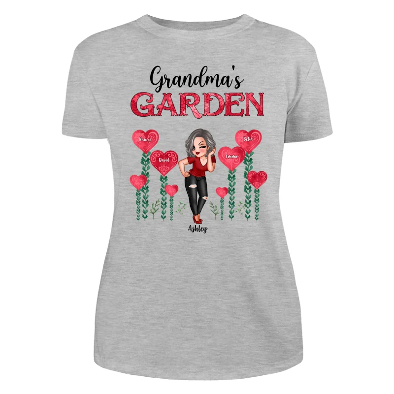 Grandma‘s Heart Garden Pretty Women Personalized Shirt - Image 10