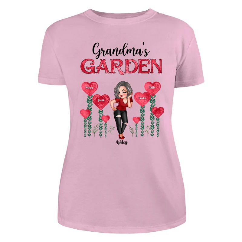 Grandma‘s Heart Garden Pretty Women Personalized Shirt - Image 11