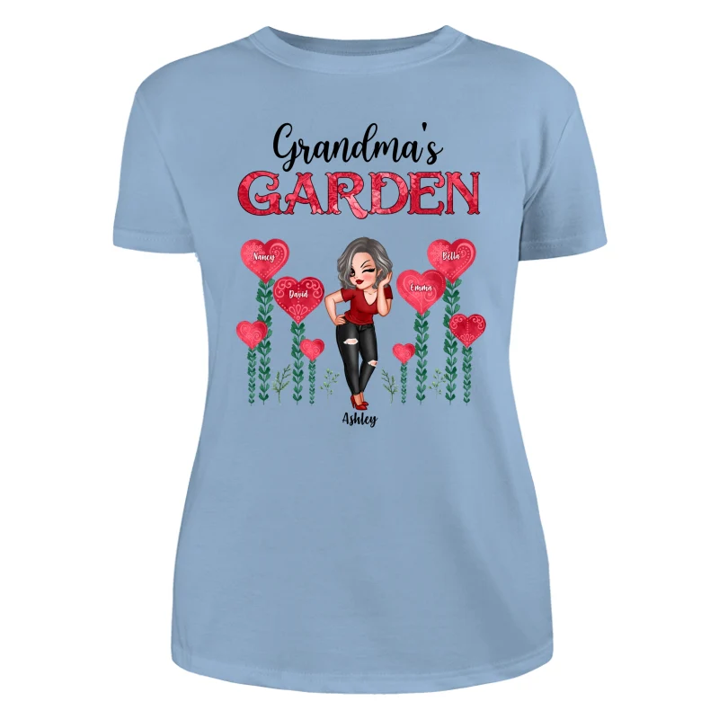 Grandma‘s Heart Garden Pretty Women Personalized Shirt - Image 12