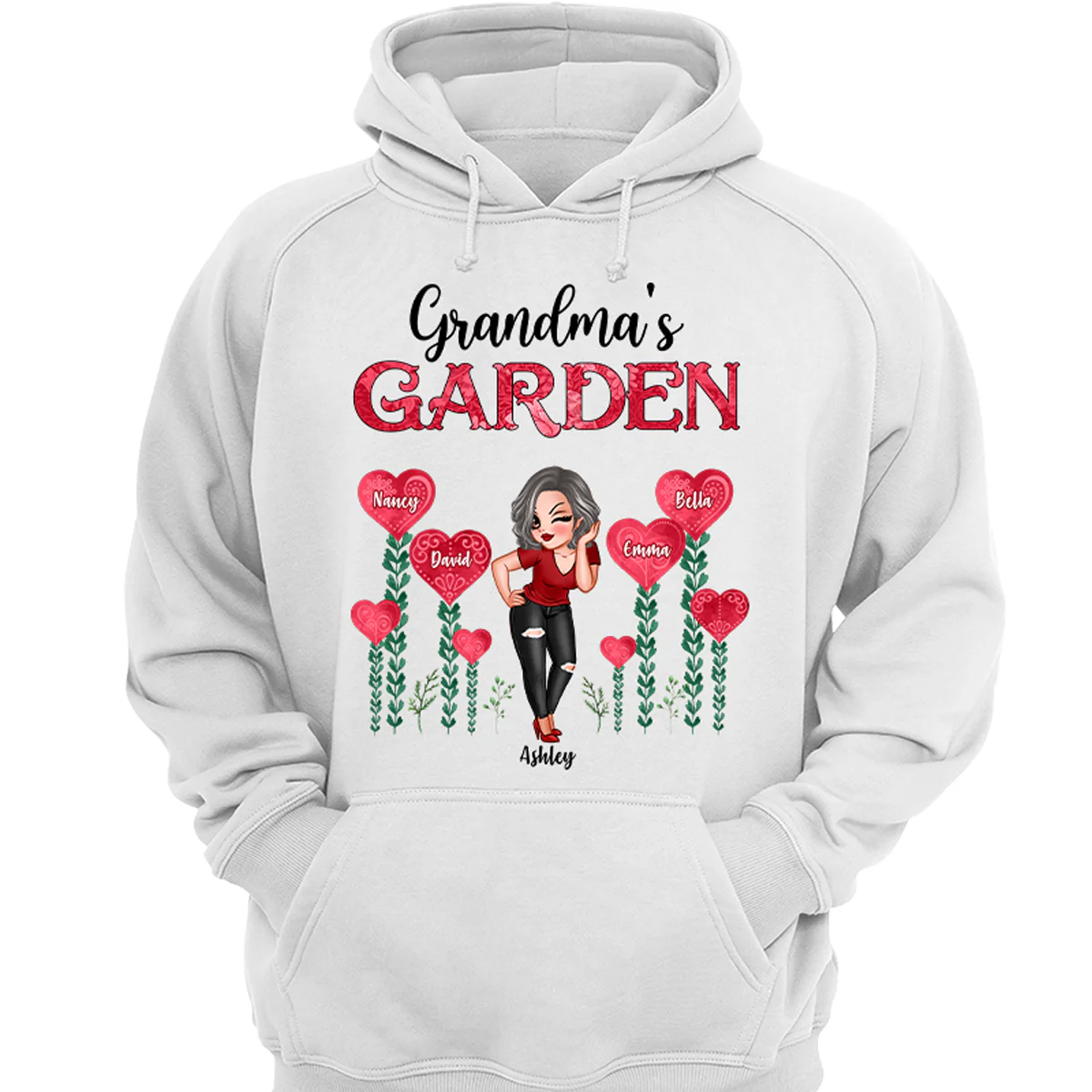 Grandma‘s Heart Garden Pretty Women Personalized Shirt - Image 3