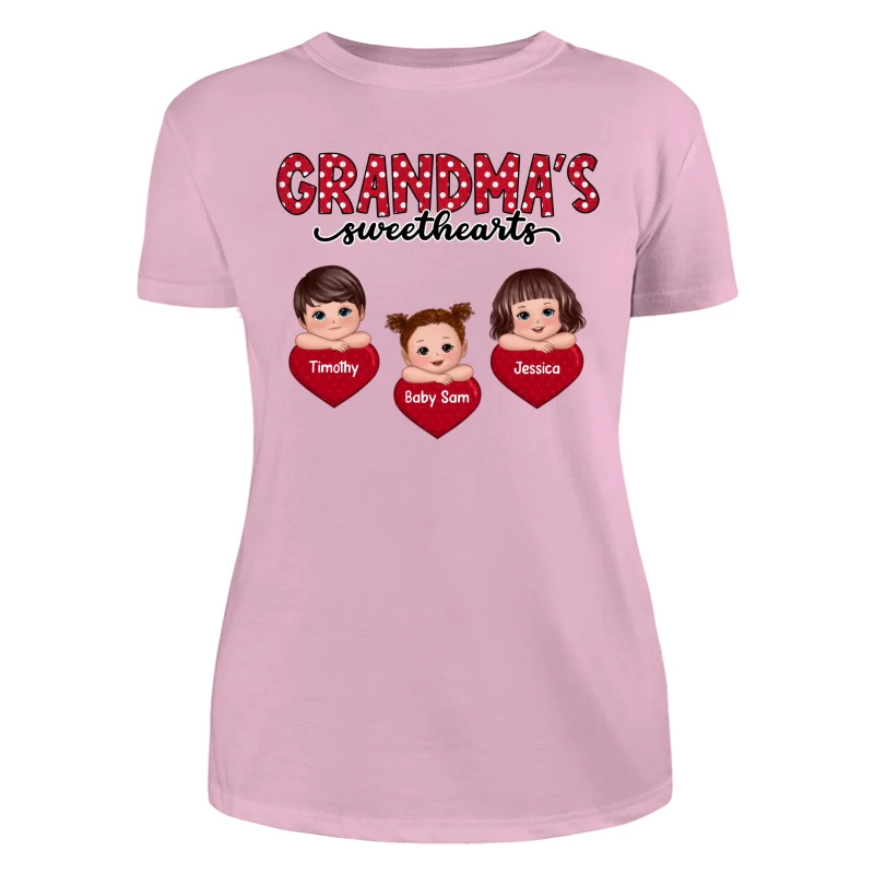 Grandma‘s Sweethearts Cute Kids On Hand Personalized Shirt - Image 11