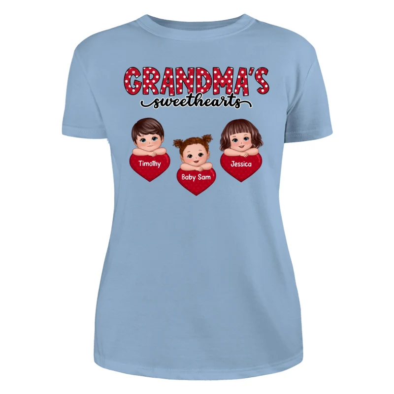 Grandma‘s Sweethearts Cute Kids On Hand Personalized Shirt - Image 12